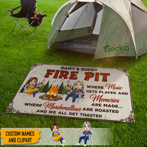 GeckoCustom Fire Pit Camping Patio Rug, Patio Mat HN590 2.5'x4.6' (30x55 inch)