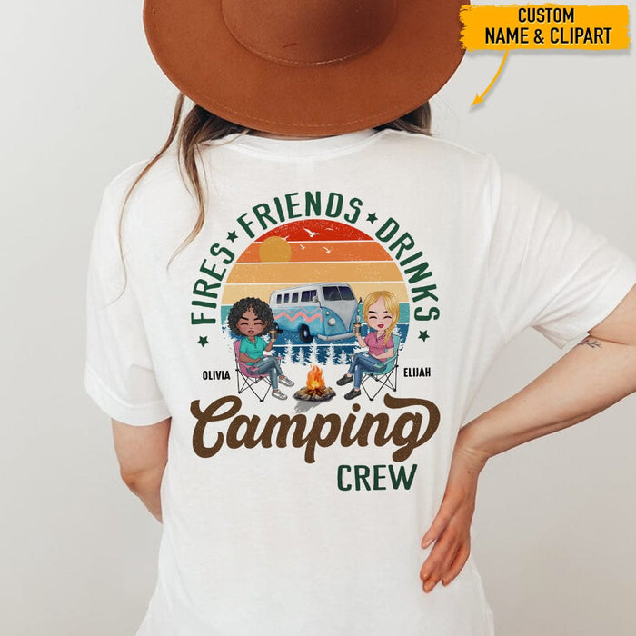GeckoCustom Fires Friend And Drink Back Camping Shirt, T368 HN590