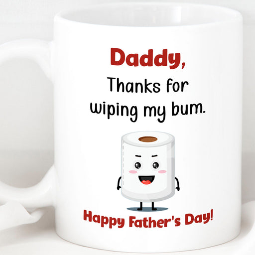 GeckoCustom First 1st Fathers Day Mug, Funny Fathers Day Mug, Custom Dad Mug, 1st Fathers Day Gift From Daughter/Son C299 11oz