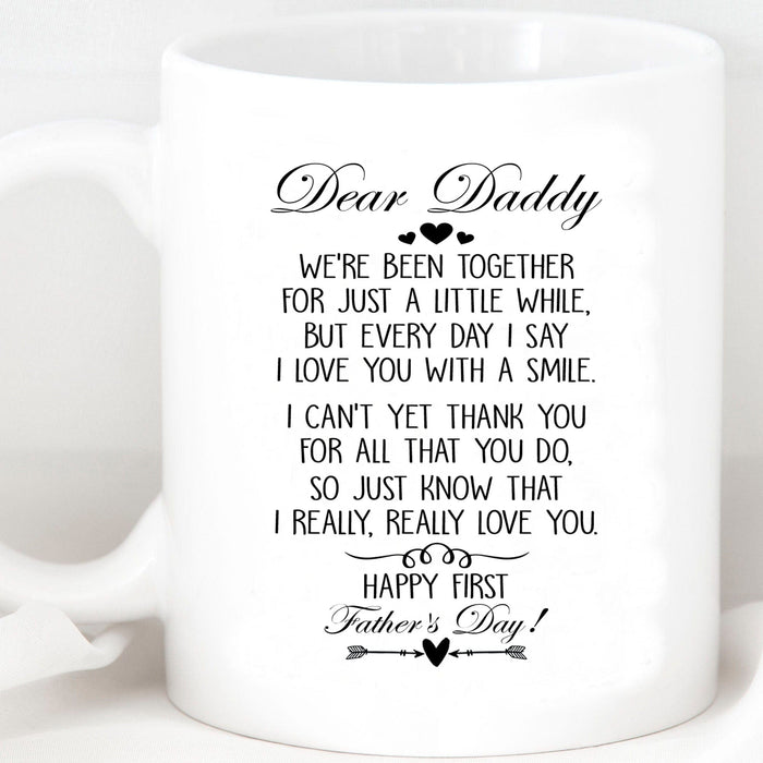 Custom Mugs Dear Dad You're So Lucky to Have Me Funny Mens Gifts from Daughter or Son Santa Christmas Presents Father's Day Ceramic Coffee 11oz 15oz