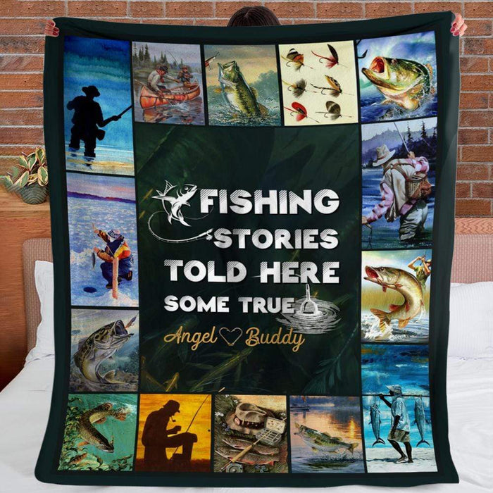 GeckoCustom Fishing Story Told Here Some True Fishing Blanket HN590 VPL Cozy Plush Fleece Blanket 50x60 Inch