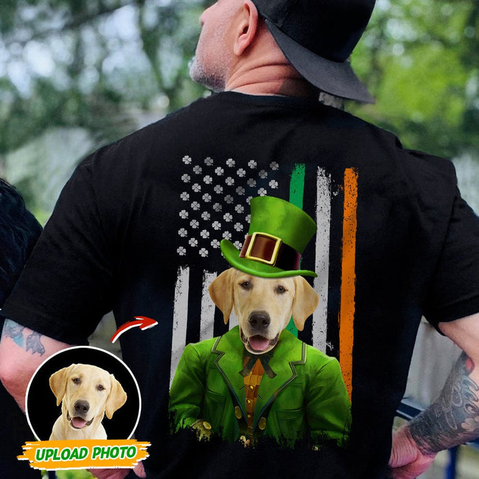 GeckoCustom Flag America Irish Custom Photo Dog Cat Portrait Back Shirt N369 HN590
