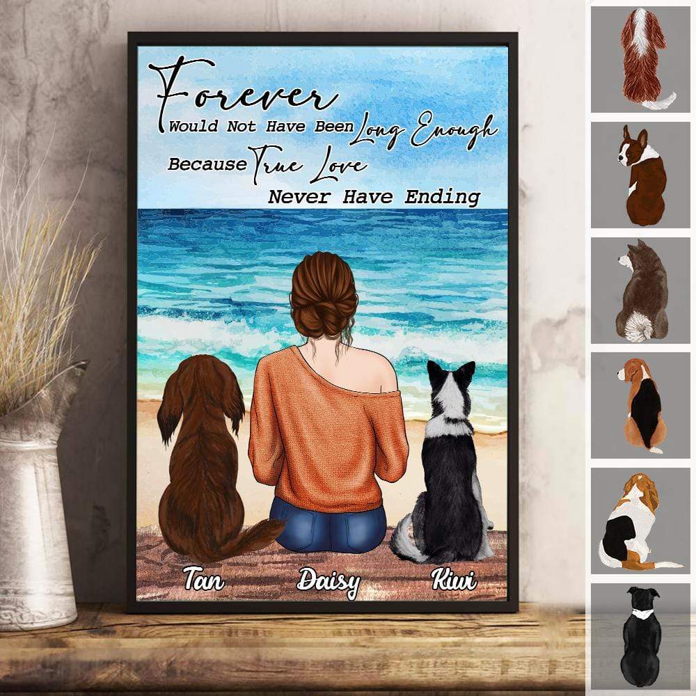 GeckoCustom Forever Would Not Have Been Long Enough Dog Poster Because True Love Never Have Ending, Loss Dog HN590 12" x 18"