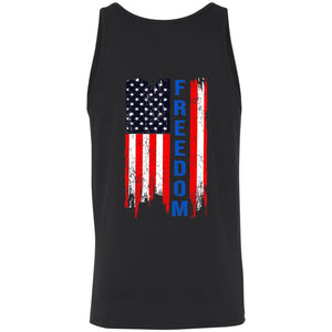 GeckoCustom Freedom Flag 4th of July Shirt H374 Unisex Tank Top / Black / X-Small