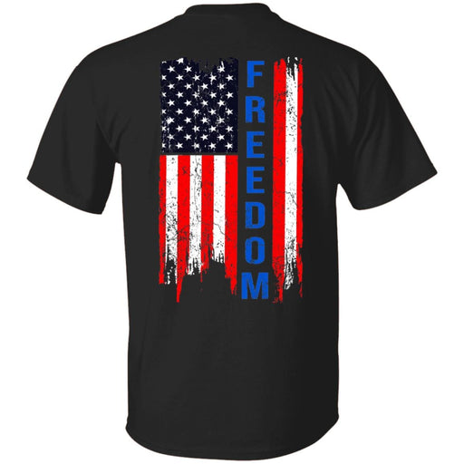 GeckoCustom Freedom Flag 4th of July Shirt H374 Basic Tee / Black / S