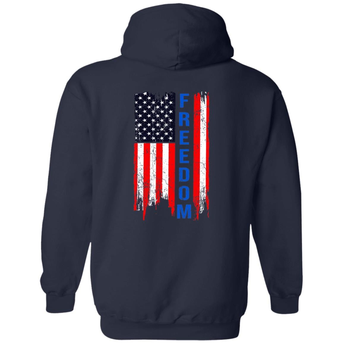 GeckoCustom Freedom Flag 4th of July Shirt H374 Pullover Hoodie / Navy / S