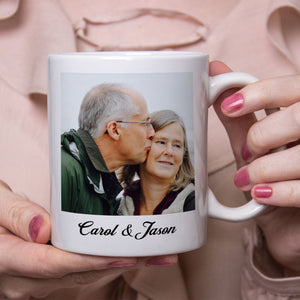 GeckoCustom From Our First Kiss Till Our Last Breath Personalized Custom Photo Valentine Anniversary Couples Mug C584
