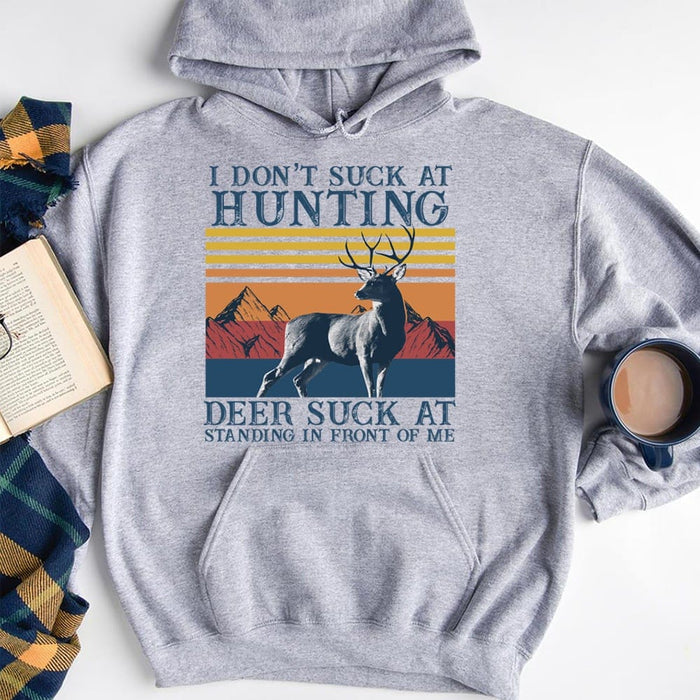 GeckoCustom Funny Hunting Shirt, Deer Hunting Shirt HN590 Pullover Hoodie / Sport Grey Colour / S