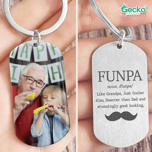 GeckoCustom Funpa Grandpa Family Metal Keychain HN590 No Gift box