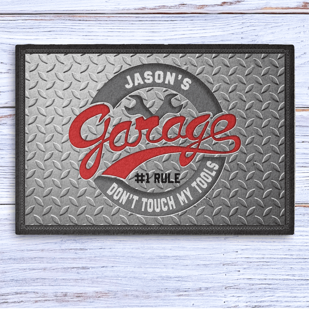 Dad's Garage Dad's Rules Doormat, Father's Day Gift, Doormat, Welcome Mat,  Home Decor, Summer Doormat, Garage Doormat 