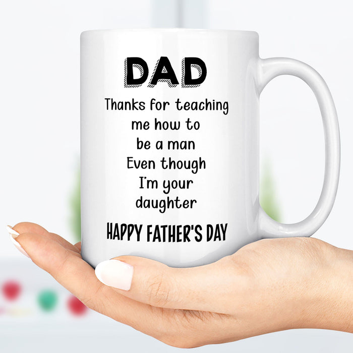GeckoCustom Gift For Dad From Daughter, Father's Day Mug, Funny Mug For Dad, Birthday Gift Or Christmas Gift For Father C295