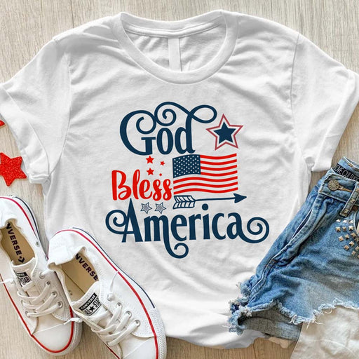 GeckoCustom God Bless America Flag American Shirt, HN590