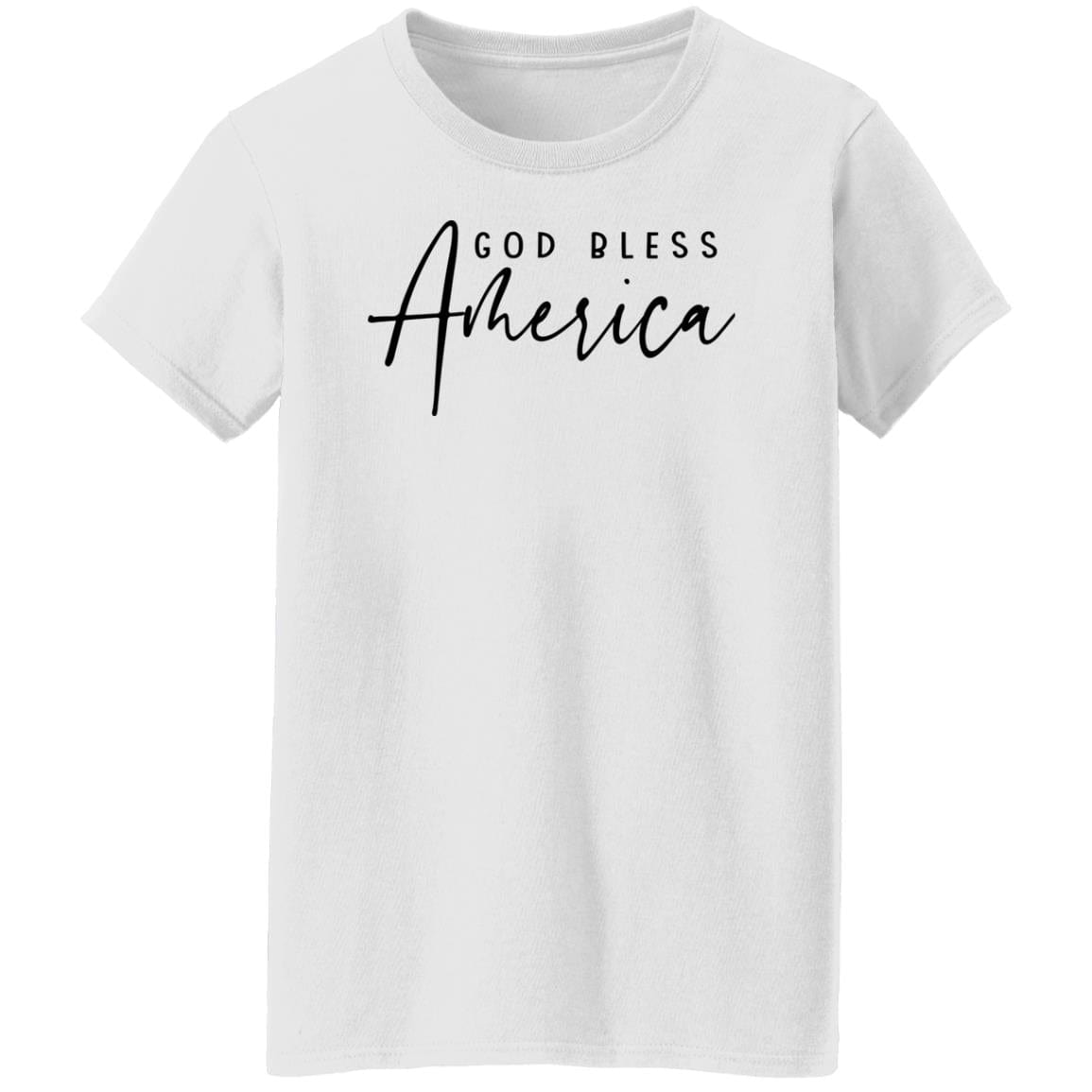 GeckoCustom God Bless America Patriotic 4th of July Shirt H405 Women T-shirt / White / S