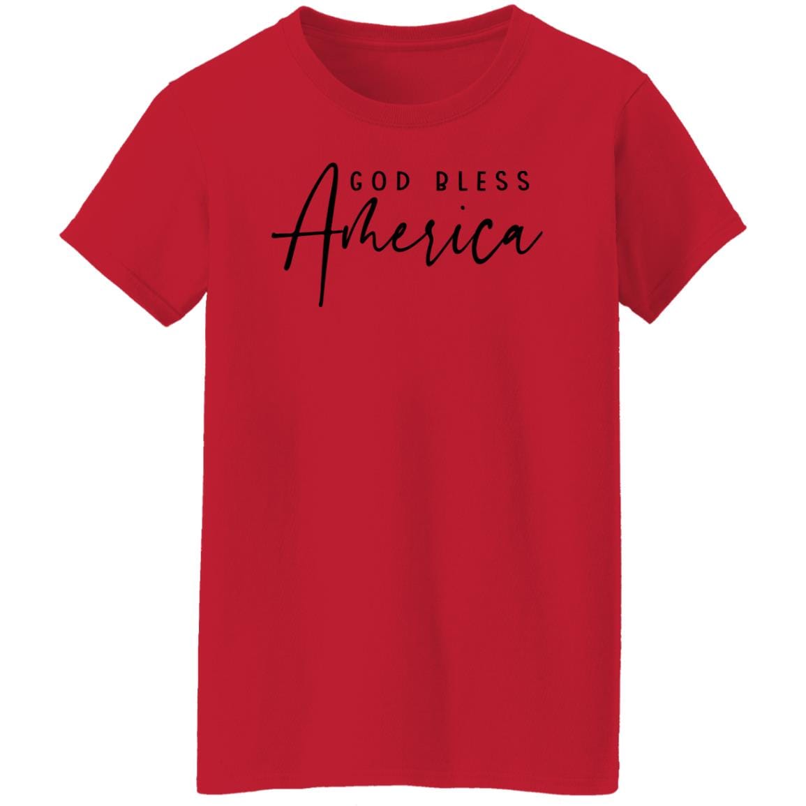 GeckoCustom God Bless America Patriotic 4th of July Shirt H405 Women T-shirt / Red / S