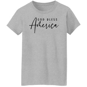 GeckoCustom God Bless America Patriotic 4th of July Shirt H405 Women T-shirt / Sport Grey / S
