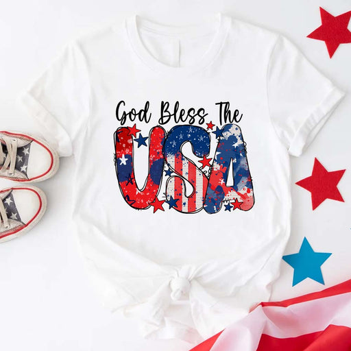GeckoCustom God Bless The USA Painting American Shirt, HN590