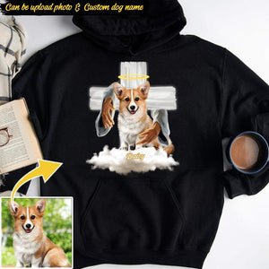 GeckoCustom God hug Shirt, Custom Photo Shirt, dog love shirt, memories dog, shirt HN590 Pullover Hoodie / Black Colour / S