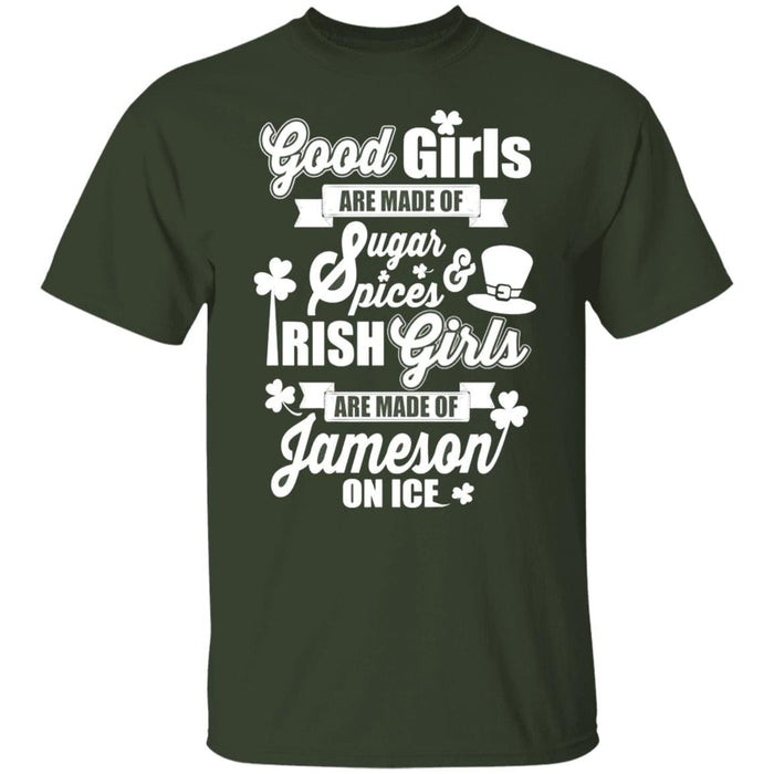 GeckoCustom Good Irish Girl St Patricks Day Shirt Basic Tee / Forest / S