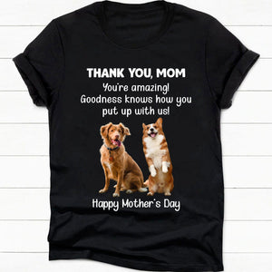 GeckoCustom Goodness Knows Personalized Dog Cat Pet Photo Shirt C284 Women Tee / Black Color / S