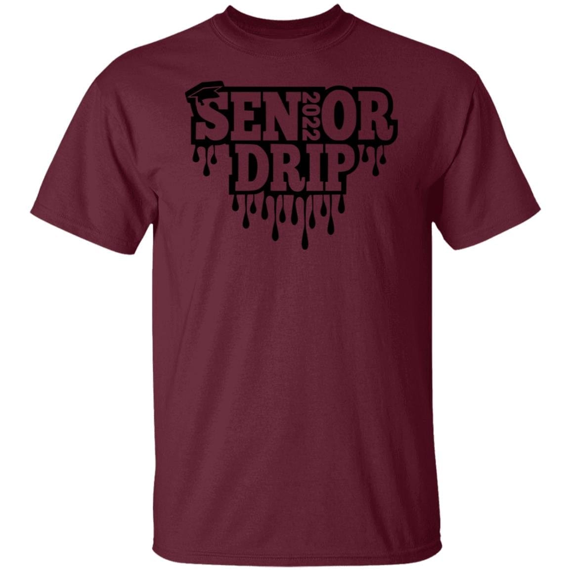 GeckoCustom Graduation Class of 2022 Senior Drip Shirt Basic Tee / Maroon / S