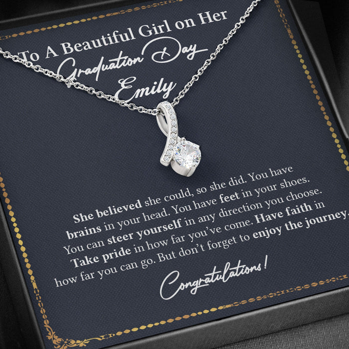 GeckoCustom Graduation Day Personalized Message Card Necklace C192 Alluring Beauty