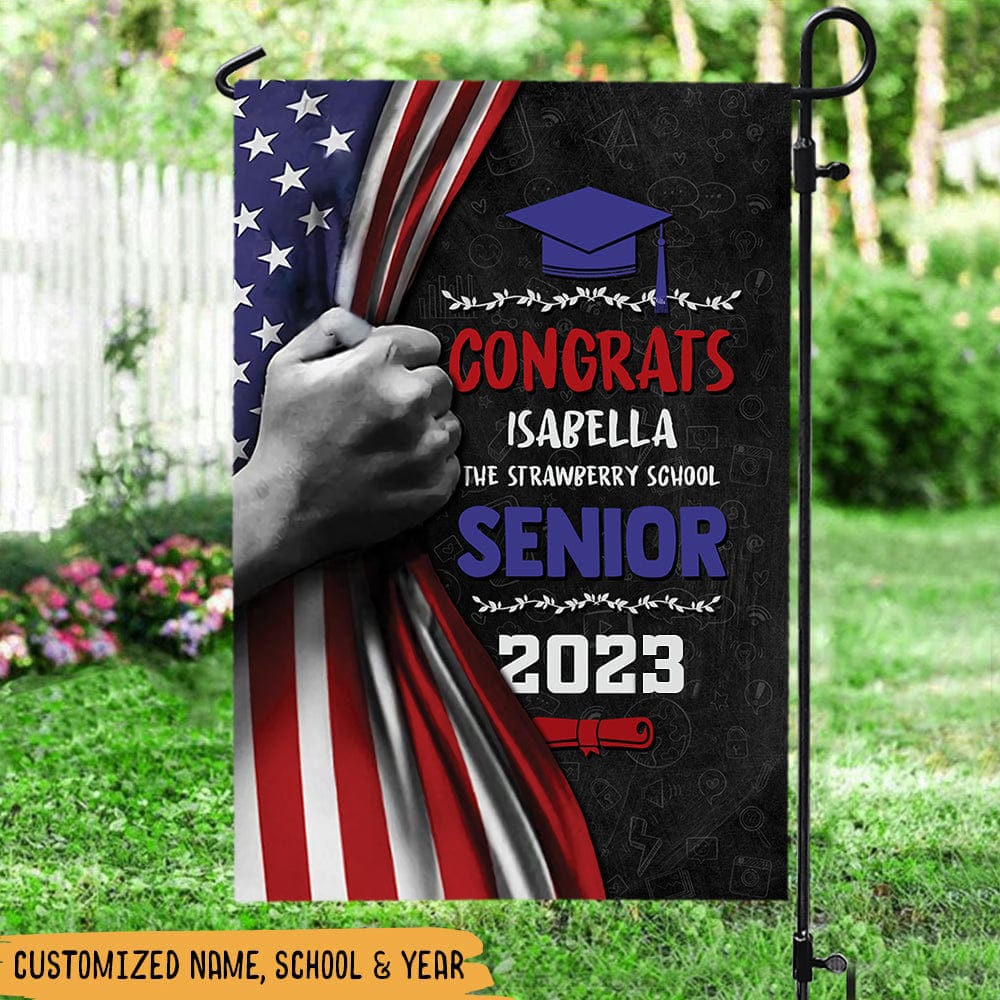 Graduation With America Flag Graduation's Day Flag HN590 — GeckoCustom