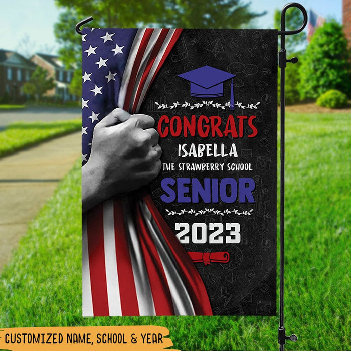 GeckoCustom Graduation With America Flag Graduation's Day Flag HN590