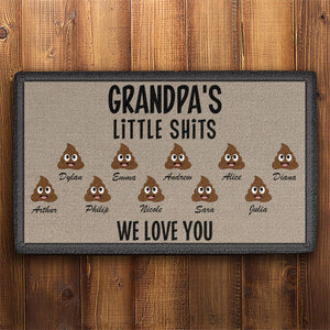 GeckoCustom Grandma Grandpa Little Shits Personalized Doormats