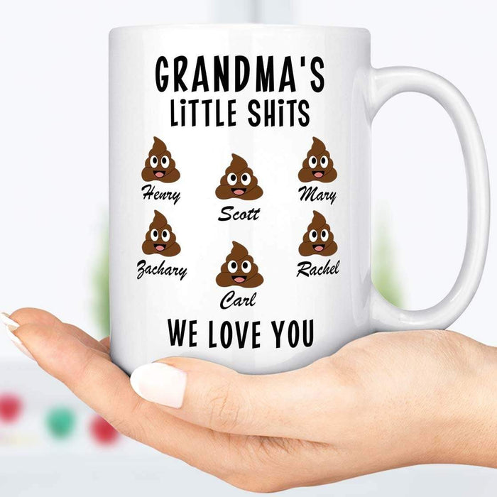 Mom's Favorite Turds - Gift For Mom, Grandma - Personalized Mug