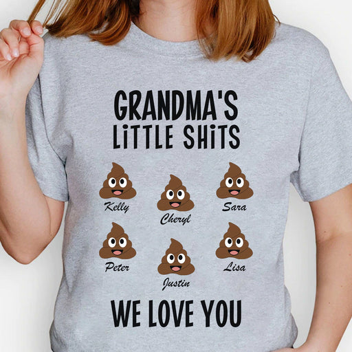 GeckoCustom Grandma's Little Shits Personalized Custom Family Shirt C294