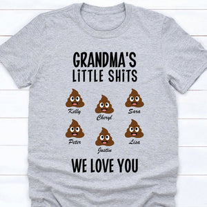 GeckoCustom Grandma's Little Shits Personalized Custom Family Shirt C294 Unisex T-Shirt / Light Blue / S