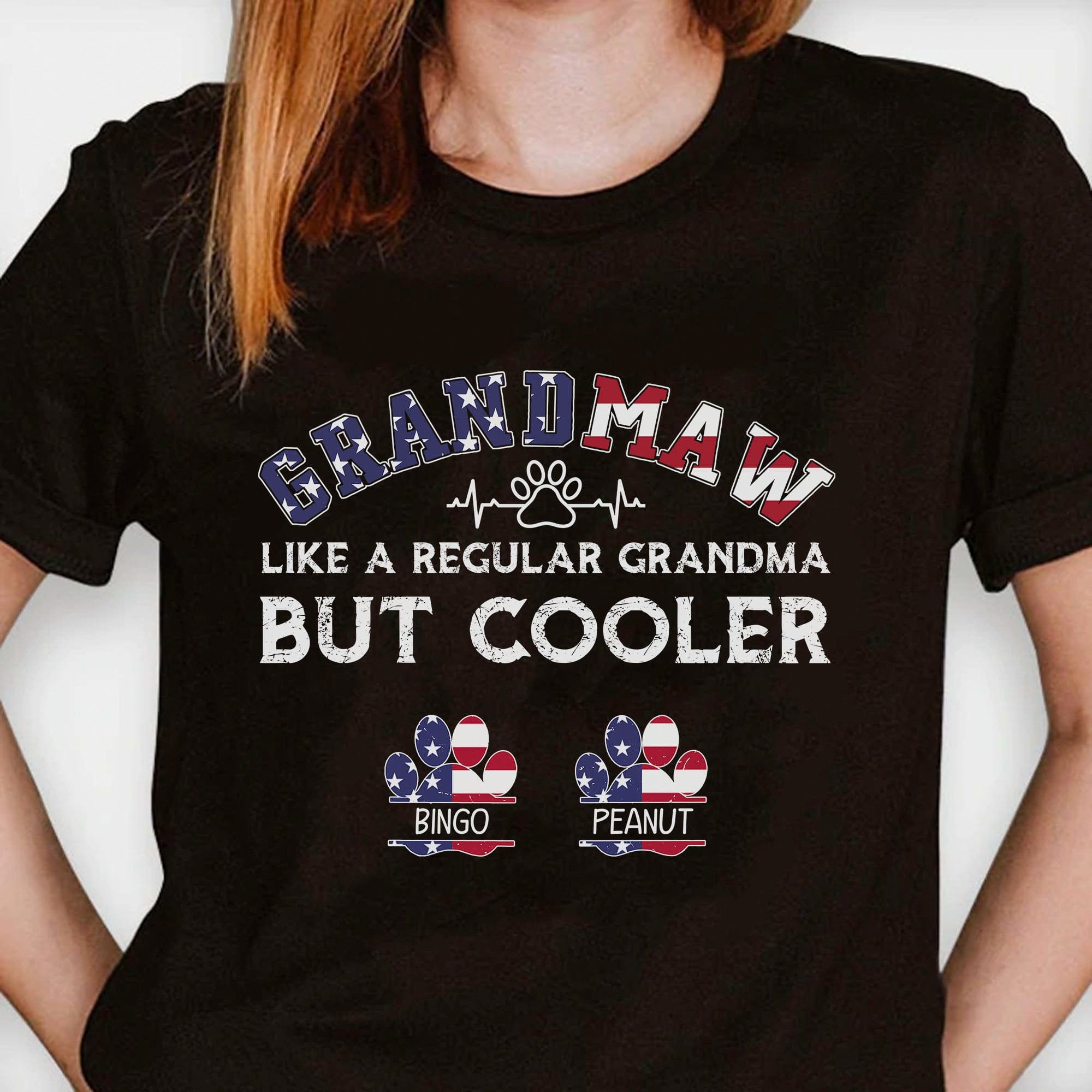 GeckoCustom Grandmaw Personalized Custom Dog Cat Pet Shirt C382 Basic Tee / Black / S
