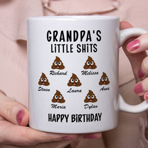 GeckoCustom Grandpa's Little Shits Custom Family Mug