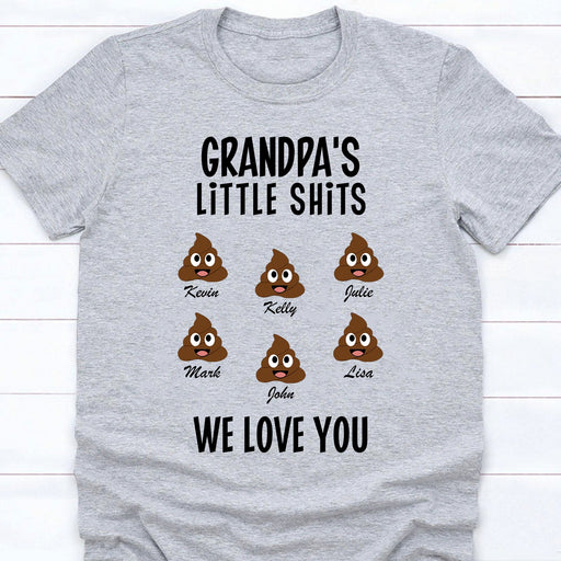 GeckoCustom Grandpa's Little Shits Personalized Custom Family Shirt C294 Unisex T-Shirt / Light Blue / S