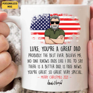 GeckoCustom Great Dad Trump Speech Mug Christmas Gift 2021 11oz