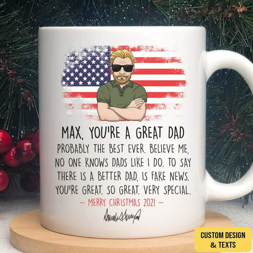 GeckoCustom Great Dad Trump Speech Mug Christmas Gift 2021
