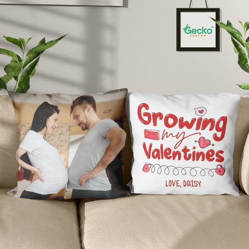 GeckoCustom Growing My Valentines Couple Throw Pillow HN590 14x14 in / Pack 1