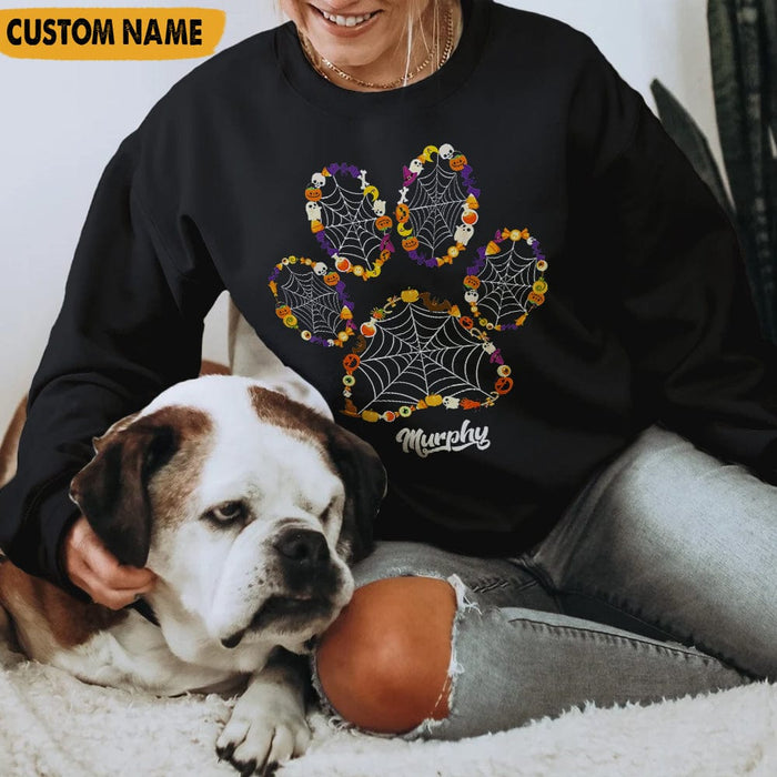 GeckoCustom Halloween Paw Print Dog Shirt N304 HN590