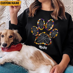 GeckoCustom Halloween Paw Print Dog Shirt N304 HN590