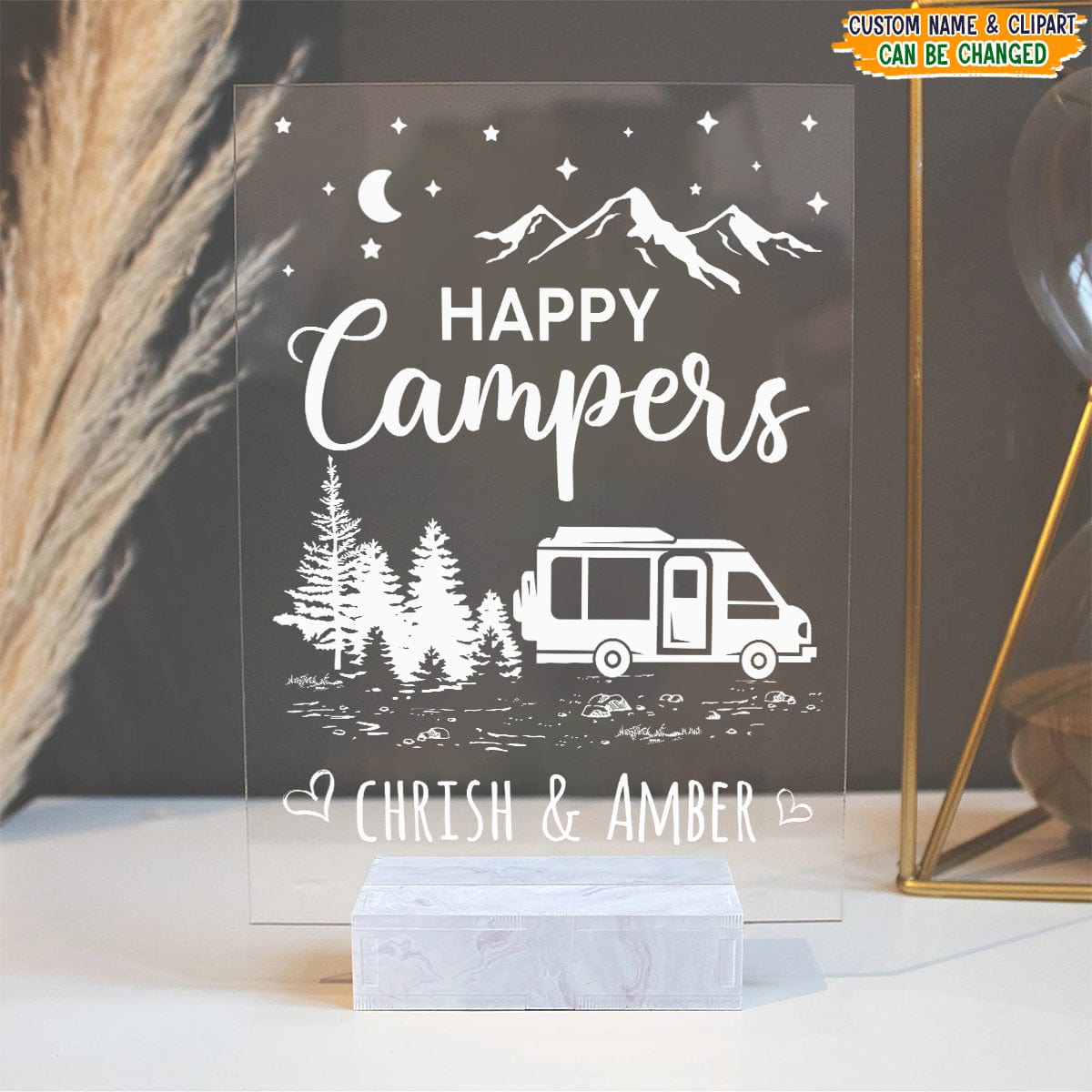 GeckoCustom Happer Camper Camping Car Acrylic Plaque K228 889035