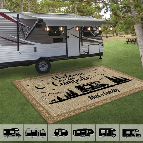 Camping Gift Happy Camper Life Is Better At The Camsite Welcome Camper  Non-Slip Rubber Backing Doormat Or Coir Doormat HG