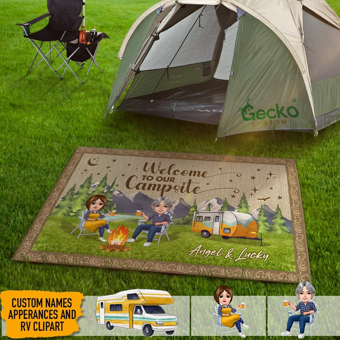 Happy Campers Custom Doormat / Welcome Mat / RV / Recreational 