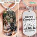 GeckoCustom Happy Campers Couple Metal Keychain, Valentine Gift HN590 No Gift box / 1.77" x 1.06"