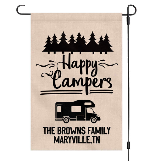GeckoCustom Happy Campers Custom Garden Flag H185 12"x18"
