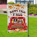 GeckoCustom Happy Fall Y’All Dog Garden Flag, Dog Lover Gift, Red Truck Garden Flag HN590 WITHOUT POLE / Polyester / 12 x 18 Inch