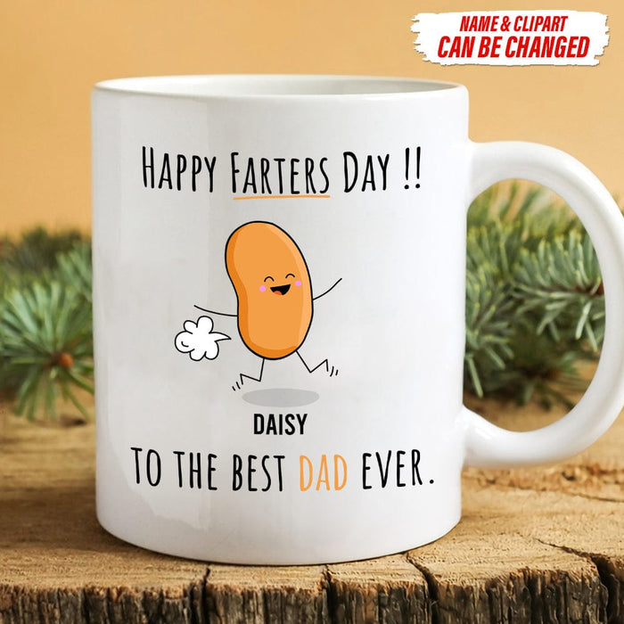 GeckoCustom Happy Farter's Day To The Best Dad Ever Family Coffee Mug, HN590