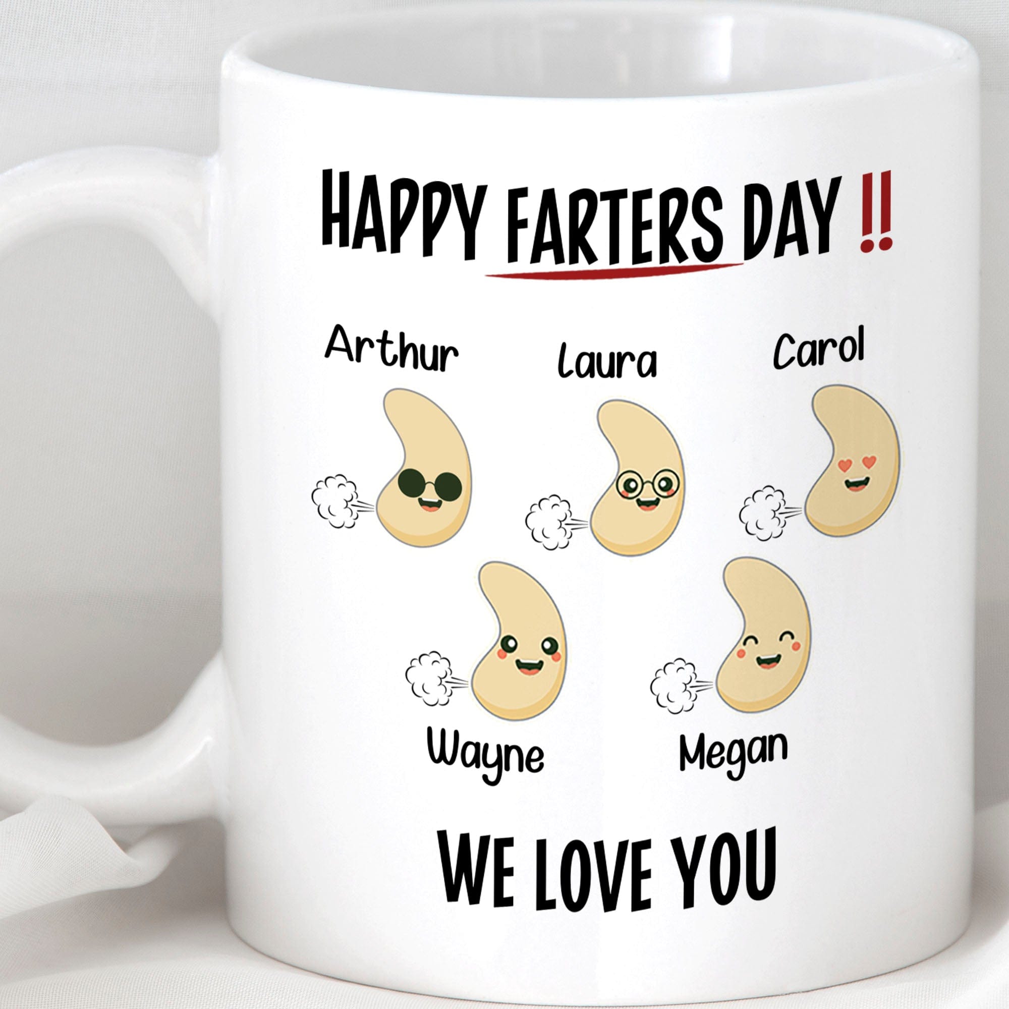 GeckoCustom Happy Farters Day Personalized Custom Father's Day Mug C224 11oz