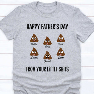 GeckoCustom Happy Father's Day From Your Little Shits Personalized Custom Family Shirt C294 Unisex T-Shirt / Light Blue / S