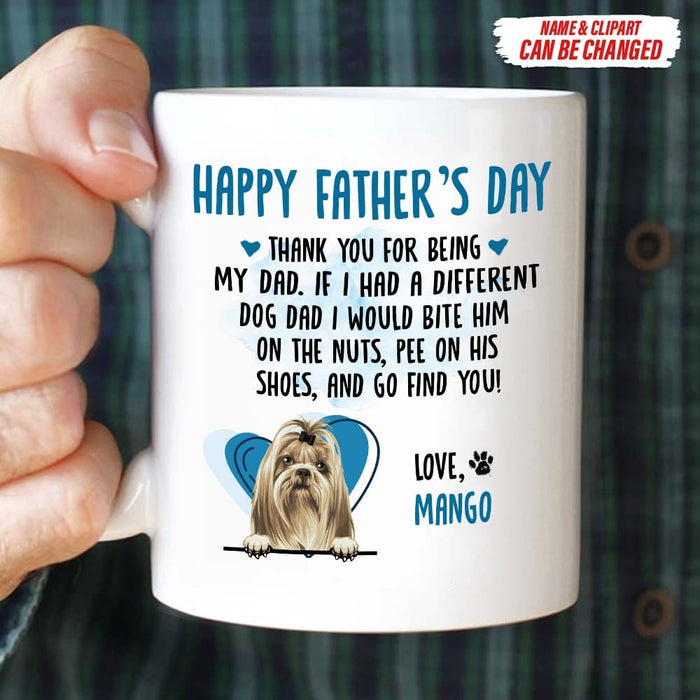 GeckoCustom Happy Father's Day Thank You For Being My Dad Dog Coffee Mug, HN590
