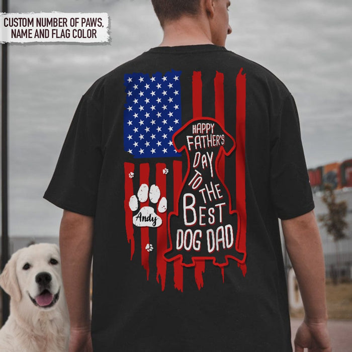 GeckoCustom Happy Father's Day To Best Dog Dad Flag Back Dog Shirt, HN590